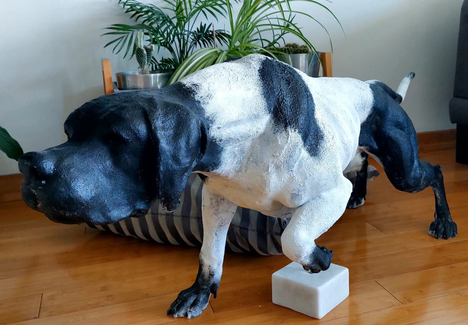 Pointer Köpek Heykeli 100 cm | El Boyaması Dekoratif Heykel 🐾